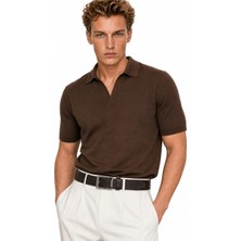Pierre Cardin %100 Hakiki Deri Erkek Kahverengi Deri Kemer - Erkek Deri Aksesuar - PC-3100