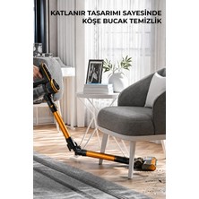 Robo Katlanabilir Şarjlı Dikey Süpürge – Islak Mop Başlıklı, LED Işıklı, 300W Güçlü Emiş, 180° Esnek Gövde Gold