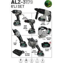 Allizer ALZ-3179 21V 5.0AH Profesyonel Akülü 6'lı Set