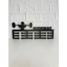 14 Design Kişiye Özel Halter Kadın Figür Madalya Askısı - 10 mm Kalınlıkta Mdf – Sporcu Askılığı