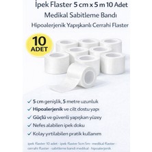 Alvera Ipek Flaster 5 cm x 5 M 10 Adet Medikal Sabitleme Bandı Hipoalerjenik Yapışkanlı Cerrahi Flaster