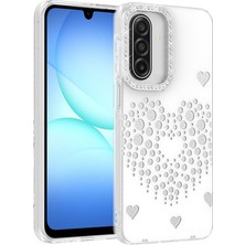 Ceponya Galaxy A26 Kılıf Damla Taşlı Kalp Desenli Rivas Sert Pc Kapak