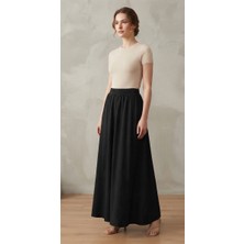 Bürümcük Beli Lastikli Salaş Maxi Uzun Etek