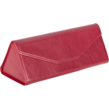 BloominBag Prısma Dusty Crimson Deri Gözlük Kılıfı – Mıknatıslı Üçgen Tasarım