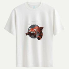 Oversize %100 Pamuk Erkek Todo List Nothing Baskılı Tişört - Beyaz