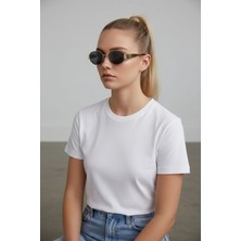 Mise Aksesuar Gümüş Renk Çerçeve Siyah Cam Premium Güneş Gözlüğü Unisex UV-400