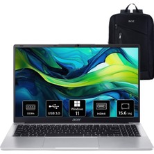 Acer Aspire Lite Intel Celeron N4500 16GB Ram 256GB SSD Winodws 11 Pro 15.6" Taşınabilir Bilgisayar +Boz Çanta