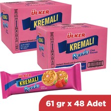 Ülker Kremalı Rondo Çilekli Bisküvi 61 gr x 48 Adet (2 Koli)