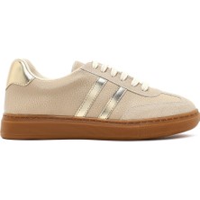 Derimod Kadın Bej Bağcıklı Kalın Tabanlı Sneaker AF168001SK