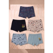 Bony Socks Erkek Çocuk Traktör Desenli 5'li Boxer
