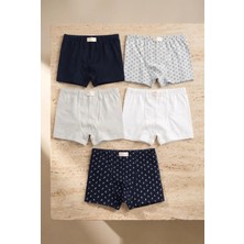 Bony Socks Erkek Çocuk 5'li Çapa Desenli Boxer