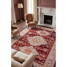 Hoom Rugs Otantik 2609 Kırmızı Vintage Desenli Salon Halısı