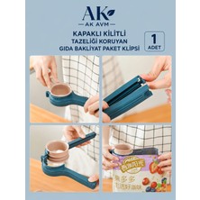 Ak Avm 1 Adet Kapaklı Kilitli Tazeliği Koruyan Paket Klipsi, Ambalaj Poşet Kapatma Aparatı