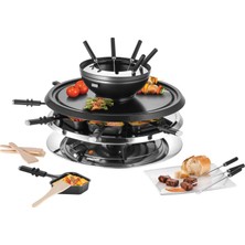 Unold 48726 Raclette Multi 4, 1-1300 Watt'ta, 8 Kişiye Kadar, Yapışmaz Kaplama, Raclette, Fondü, Sıcak Taş ve Izgara, Kapasite Yakl. 700 Mi