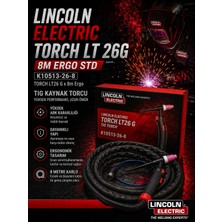 Lincoln Electric Lt 26 G Ergo Tıg Argon Kaynak Torcu 8 Metre K10513-26-8