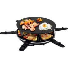 Syntrox Almanya Raclette Izgara Lillex, Masa Izgarası, 6 Kişilik 900 Watt, Yapışmaz Kaplama, Raclette Izgara, 6 Kg, Raclette Aksesuarları, Yuvarlak ve Kompakt, Yuvarlak ve Kompakt, Elektrikli Izgara
