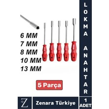 St. Morritz Ergonomik Kaymaz Kauçuk Sap Tamir Montaj Somun 6/7/8/10/13/mm Tornavida Lokma Anahtar 5'li Set