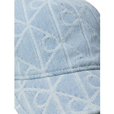 Calvin Klein Kadın / Kız Mavi Calvin Klein Aop Jacquard Denım B, Ybz, Os Mavi Kadın Şapka