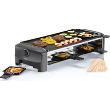 Princess Prenses Raclette ve Teppanyaki Izgara, 8 Kişilik, 1200 Watt, 162840, Siyah