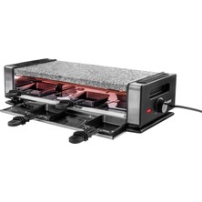 Unold 48760 Raclette Delice Basic - 1200 Watt, 8 Kişiye Kadar, Doğal Taş Izgara Plakalı, Greblon Yapışmaz Kaplamalı Ters Çevrilebilir Izgara Plakalı, Paslanmaz Çelik Isıtma Elemanı ve Kaymaz Ayaklı
