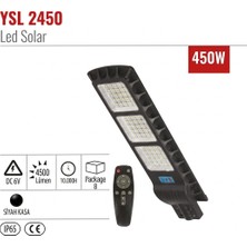 YCL Ysl 2450 400W Solar LED Sokak Lambası – Entegre Güneş Panelli, Sensörlü ve Kumandalı Dış Mekan Aydınlatması