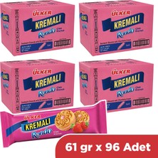 Ülker Kremalı Rondo Çilekli Bisküvi 61 gr x 96 Adet (4 Koli)