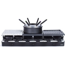 Raclette + Fondü Seti 12 Kişilik 1650W - DOC234, Siyah