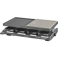 Steba Rc 58 Çoklu Raclette | Az Yağlı Izgara Için Yüksek Kaliteli Doğal Taş Izgara Plakası | Döküm Alüminyumdan Yapılmış Yapışmaz Kaplamalı Izgara Plakası | Kolay Temizlik Için 8 Yapışmaz Tava