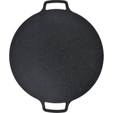 Baofuya Kore Barbekü Izgara Domuz Göbeği Krep Için Yapışmaz Demir Yuvarlak Izgara Tepsisi, Kamp ve Iç Mekan Partileri Için Isıya Dayanıklı Izgara Plakası (41 Cm)