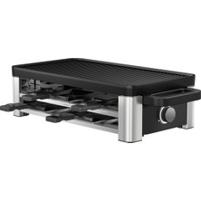 Wmf Lono Selection Raclette Grill 8 Kişilik - Yüksek Kaliteli Cromargan Paslanmaz Çelik, 1500W Güç, Seramik Kaplı Izgara Plakası, 8 Tava ve Spatula, Sıcaklık Kontrolü ve Raf