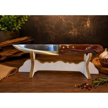 Paslanmaz Çelik Et Doğrama Bıçağı Tahta Saplı 25,5 cm