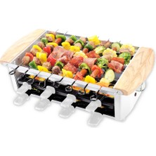 Little Balance Lıttle Balance 8263 Raclette Alpes 1200-8, Raclette/grill 8 Kişilik, Raclette Izgara Elektrikli Izgara Şişi, Yapışmaz Kaplama, Aksesuarlar Dahil, 1200 W, Beyaz