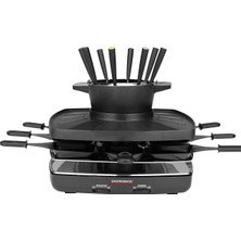 Gastroback #42567 Aile ve Arkadaşlar Için Raclette Fondü Seti, 8 Kişilik, Geniş Nervürlü Izgara Plakalı, Yapışmaz Kaplamalı, Çıkarılabilir ve Bulaşık Makinesinde Yıkanabilir