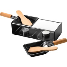 Generisch Peynir Eritici Raclette Izgara, Paslanmaz Çelik, Siyah, Modern Stil, Yapışmaz Kaplama, Peynir, Et, Balık ve Sebzeler Için Mükemmel
