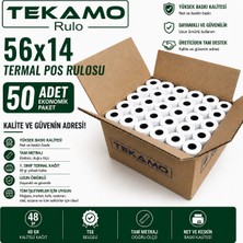 Tekamo 56X14 Termal Yazar Kasa Pos Rulosu ( 50 Adet ) 5 Paket