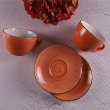 St. Morritz Somon 4 Parça 2 Kişilik Porselen Cappucino Latte Fincan Takımı