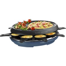 Tefal Colormania Raclette Izgara ve Krep Için 3'ü 1 Arada Raclette Makinesi, Yapışmaz Kaplama, Easy Plus, 8 Kase, Bulaşık Makinesinde Yıkanabilir, 1050 W, Çelik Mavi RE310401