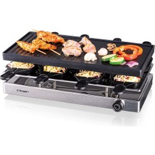 Cloer 6454 Raclette Izgara, 8 Tavalı, Yapışmaz Kaplama 1200 W