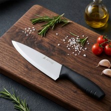 Aryıldız 19 cm Siyah Primo Şef Bıçağı Paslanmaz Çelik ile Yüksek Keskinlik Sağlar