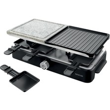 Sencor Raclette Çok Fonksiyonlu Cihaz Güçlü, Easyclean, Profesyonel 1400W, Raclette 8 Kişilik, Raclette Peyniri, Fondü, Izgara ve Taş, Ayarlanabilir Sıcaklık, Komple Aksesuarlar
