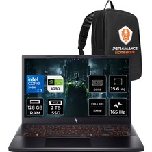 Acer Nitro V 15 Intel Core 7 240H Rtx 4050 6gb 65W 128GB Ram 2tb SSD 15.6" Fhd (1920X1080) IPS 165Hz Freedos NHQV2EY003P358 Gaming Laptop + Per4 Çanta