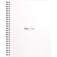 Rhodia Classic Yandan Spiralli Çizgili Not Defteri 80 Gram A5+(160x210mm) 80 Yaprak Beyaz Kapak
