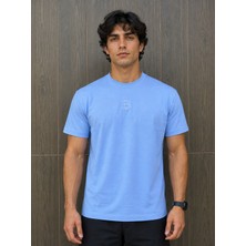 Erkek Oversize Bisiklet Yaka Baskılı T-Shirt