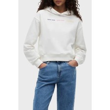 Tommy Jeans Logolu Regular Fit Kapüşonlu Sweat Kadın Sweat DW0DW22906 Ybl
