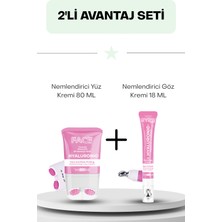 Wemara Hyaluronic Acid & Moisturizing Face Gym Pembe 80 ml & Hyaluronic Acid & Moisturizing Eyes Gym Pembe 18 ml
