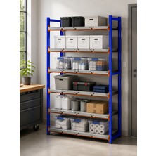 Rafburada 6 Katlı Depo Rafı - 300-350 Kg Taşıma Kapasiteli Hafif Rack Raf - 40x90x250 cm