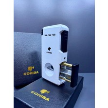 Cohiba 2 Torch Pürmüz Alevli Çok Fonksiyonlu Tank Model Profesyonel Çelik Çakmak