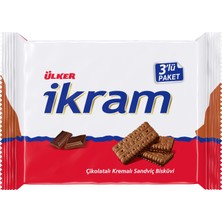 Ülker İkram Kremalı Çikolatalı Bisküvi 3'lü 252 gr x 12'li