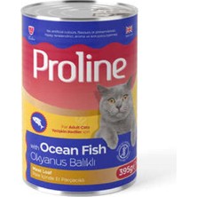 Proline Pate Içinde Et Parçacıklı Okyanus Balıklı Yetişkin Kedi Konservesi 395 gr x 12 Adet