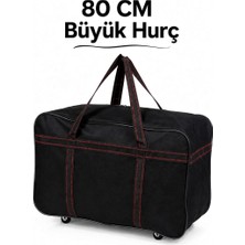 Çantachım Seyahat Hurç Çantası Büyük Boy Hafif Tekerlekli Su Geçirmez Siyah